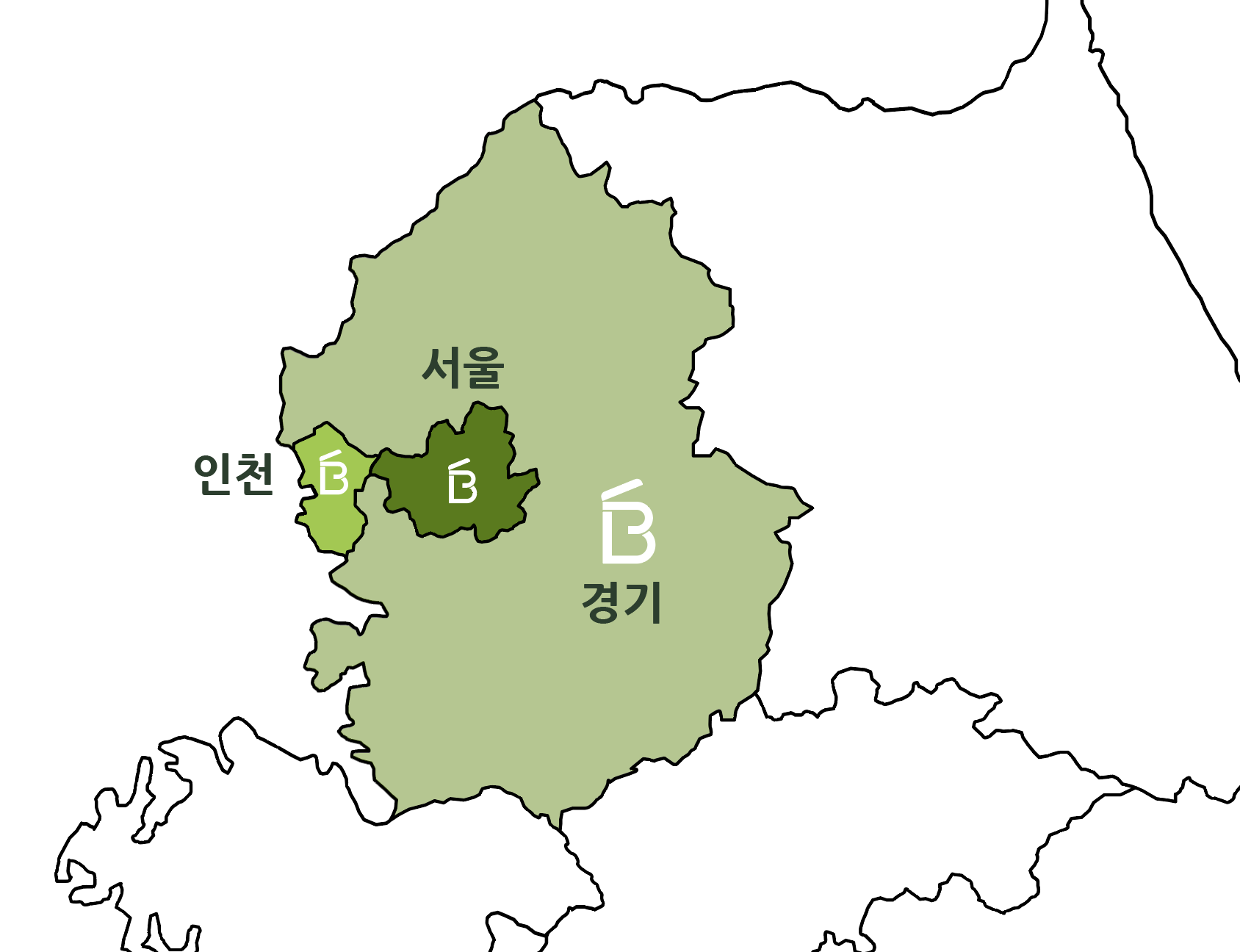 비클(BECLE) 경기·서울·인천 수거 서비스 지역 지도